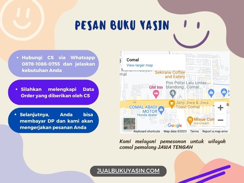 Percetakan Buku Yasin Comal Pemalang, Tempat Cetak Buku Yasin Comal Pemalang, Tempat Bikin Buku Yasin di Comal Pemalang
