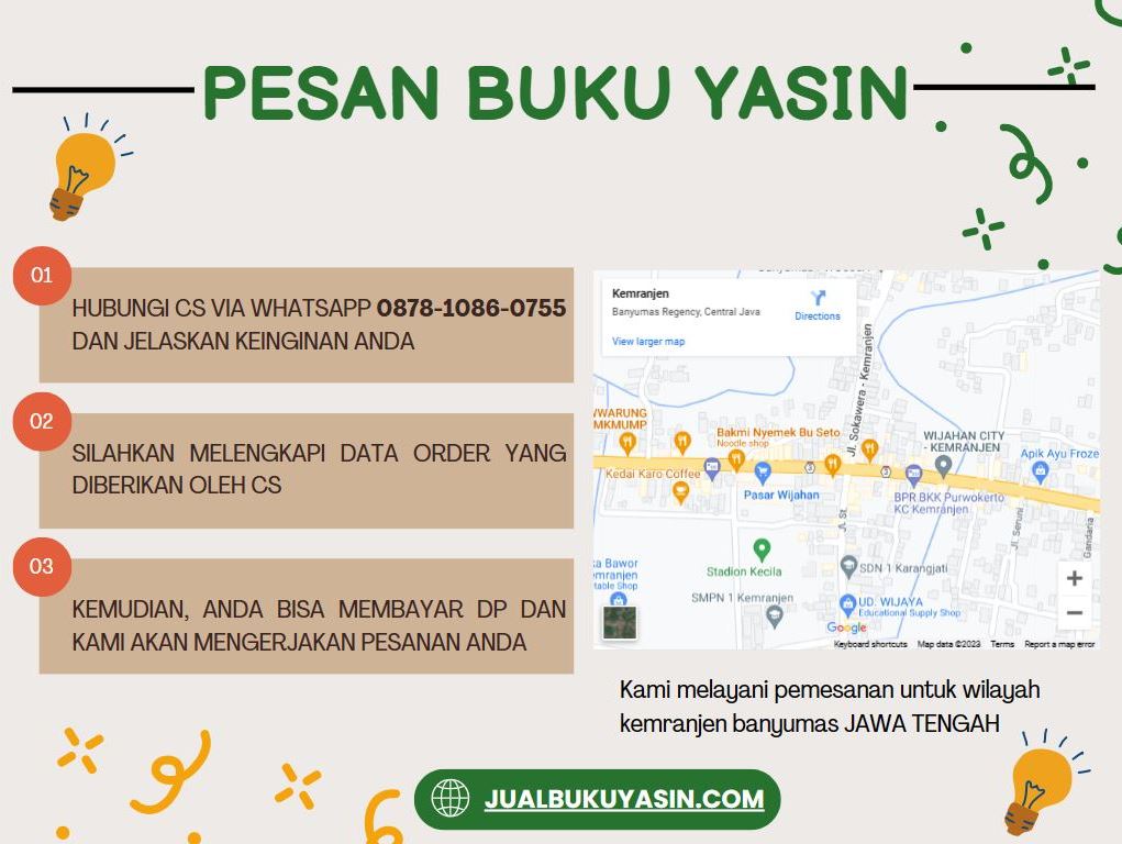 Percetakan Buku Yasin Kemranjen Banyumas, Tempat Cetak Buku Yasin Kemranjen Banyumas, Tempat Bikin Buku Yasin di Kemranjen Banyumas