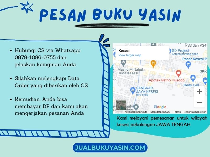 Percetakan Buku Yasin Kesesi Pekalongan, Tempat Cetak Buku Yasin Kesesi Pekalongan, Tempat Bikin Buku Yasin di Kesesi Pekalongan