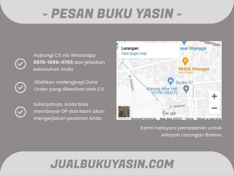 Percetakan Buku Yasin Larangan Brebes, Tempat Cetak Buku Yasin Larangan Brebes, Tempat Bikin Buku Yasin di Larangan Brebes