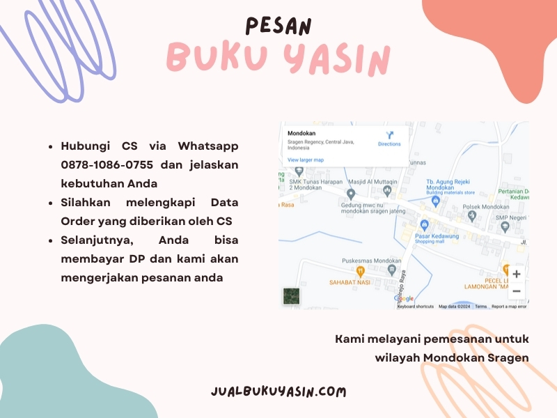 Percetakan Buku Yasin Mondokan Sragen, Tempat Cetak Buku Yasin Mondokan Sragen, Tempat Bikin Buku Yasin di Mondokan Sragen