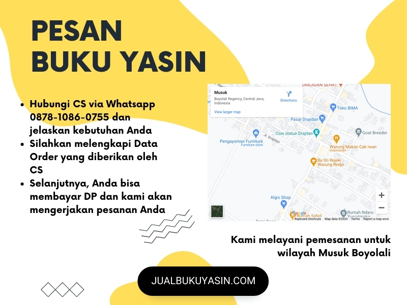 Percetakan Buku Yasin Musuk Boyolali, Tempat Cetak Buku Yasin Musuk Boyolali, Tempat Bikin Buku Yasin di Musuk Boyolali