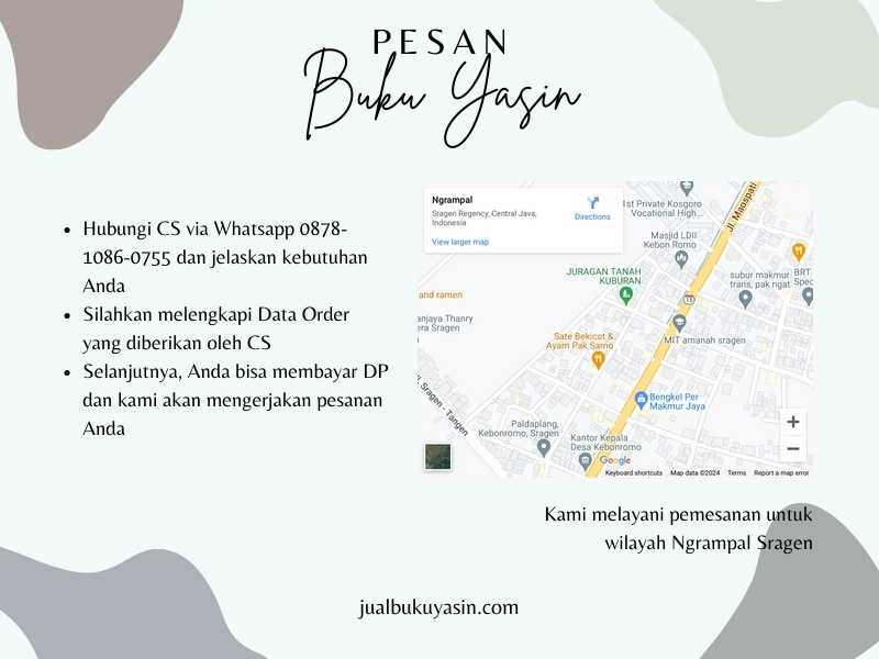 Percetakan Buku Yasin Ngrampal Sragen, Tempat Cetak Buku Yasin Ngrampal Sragen, Tempat Bikin Buku Yasin di Ngrampal Sragen