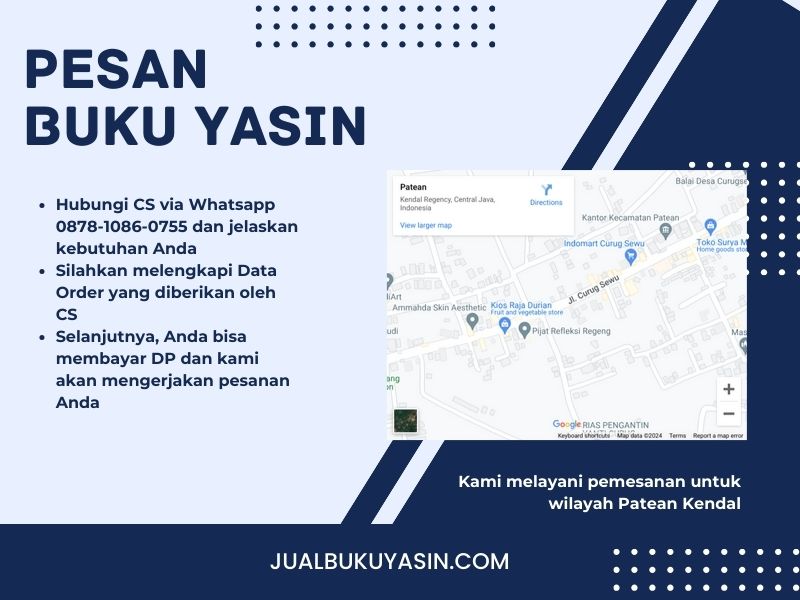 Percetakan Buku Yasin Patean Kendal, Tempat Cetak Buku Yasin Patean Kendal, Tempat Bikin Buku Yasin di Patean Kendal