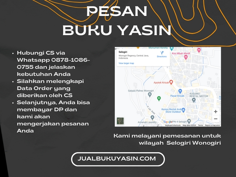 Percetakan Buku Yasin Selogiri Wonogiri, Tempat Cetak Buku Yasin Selogiri Wonogiri, Tempat Bikin Buku Yasin di Selogiri Wonogiri