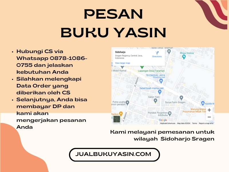 Percetakan Buku Yasin Sidoharjo Sragen, Tempat Cetak Buku Yasin Sidoharjo Sragen, Tempat Bikin Buku Yasin di Sidoharjo Sragen