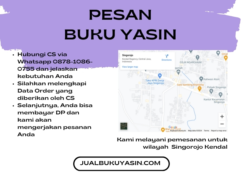 Percetakan Buku Yasin Singorojo Kendal, Tempat Cetak Buku Yasin Singorojo Kendal, Tempat Bikin Buku Yasin di Singorojo Kendal