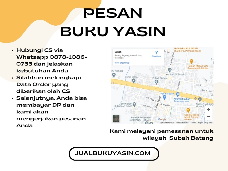 Percetakan Buku Yasin Subah Batang, Tempat Cetak Buku Yasin Subah Batang, Tempat Bikin Buku Yasin di Subah Batang