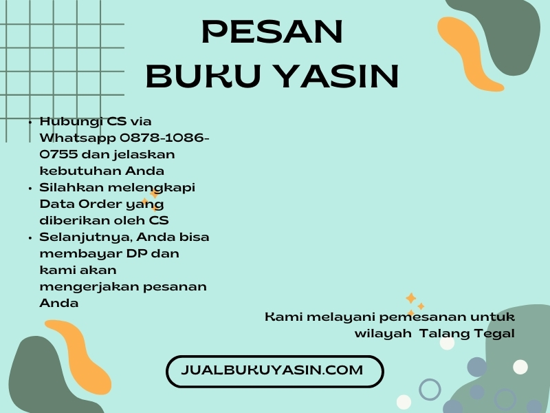 Percetakan Buku Yasin Talang Tegal, Tempat Cetak Buku Yasin Talang Tegal, Tempat Bikin Buku Yasin di Talang Tegal