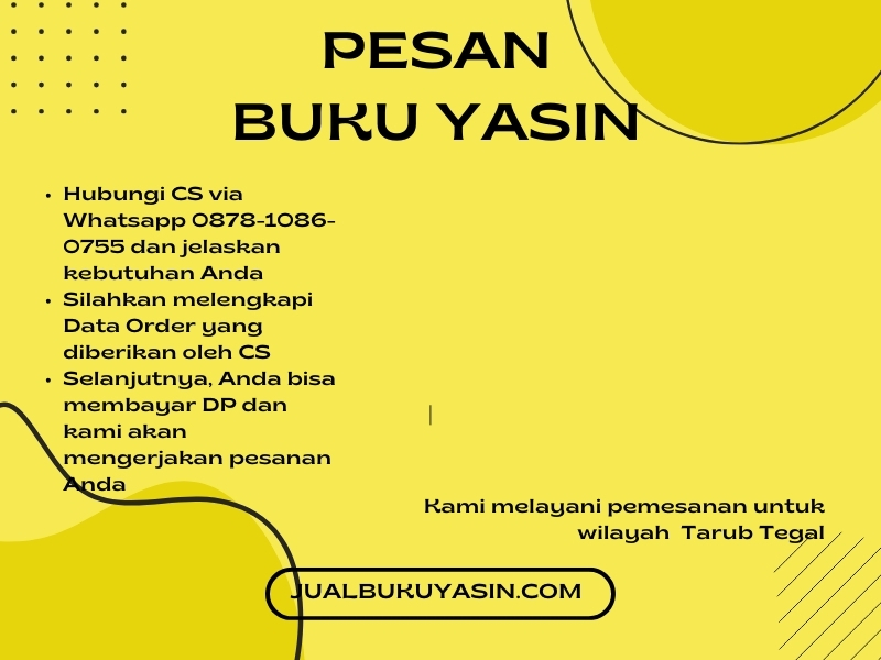 Percetakan Buku Yasin Tarub Tegal, Tempat Cetak Buku Yasin Tarub Tegal, Tempat Bikin Buku Yasin di Tarub Tegal