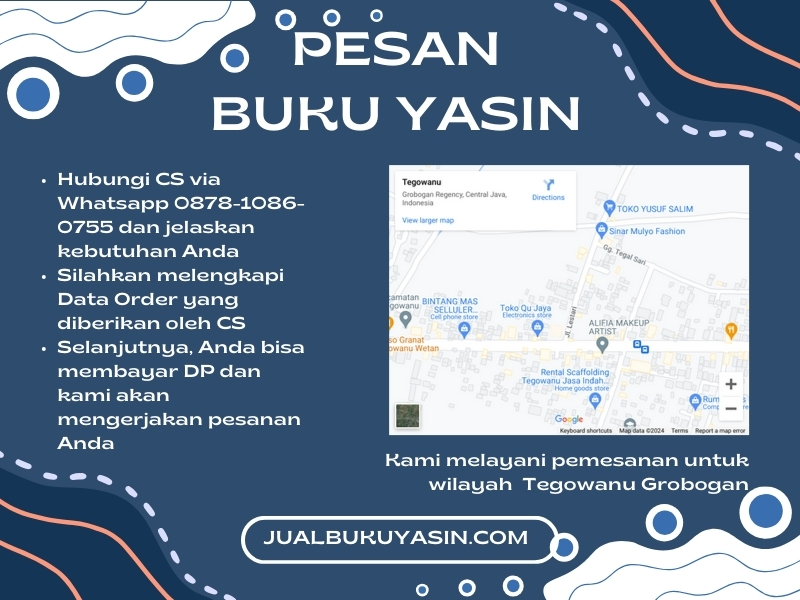 Percetakan Buku Yasin Tegowanu Grobogan, Tempat Cetak Buku Yasin Tegowanu Grobogan, Tempat Bikin Buku Yasin di Tegowanu Grobogan