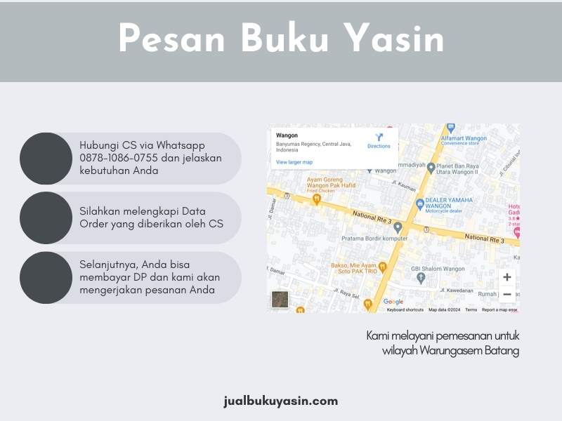 Percetakan Buku Yasin Wangon Banyumas, Tempat Cetak Buku Yasin Wangon Banyumas, Tempat Bikin Buku Yasin di Wangon Banyumas